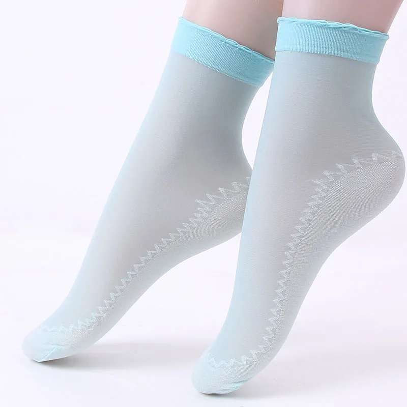 Женские летние тонкие носки, дышащие Нескользящие короткие носки, эластичные короткие носки для девочек