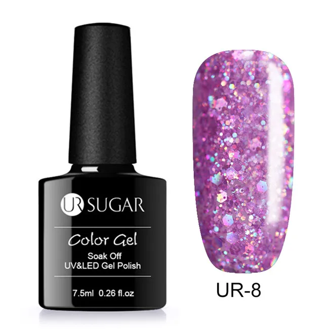 Sequins 8 Ur Sugar 7,5 мл голографический Блестящий Гель-лак для ногтей Блестящий УФ-гель лак Радужный лазер отмачиваемый УФ гель для ногтей - Цвет: Sequins 8
