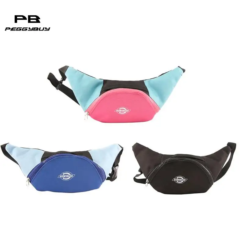 

Hit Color Letter Decor Women Men Waist Fanny Belt Packs Canvas Chest Bags