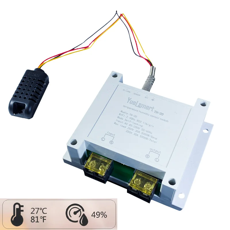 Humidity Kit WiFi управление 30A большой ток умный переключатель измерения температуры и влажности монитор управления Лер домашней автоматизации - Цвет: Humidity Kit