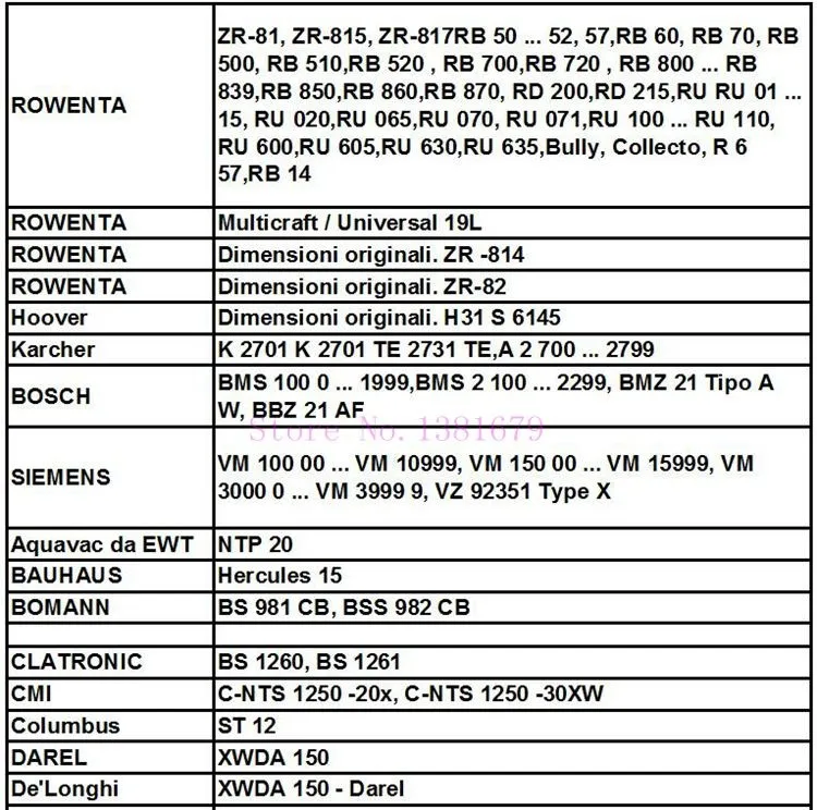 10 шт. ROWENTA пылесос сумки для ZR81 ZR814 ZR82 Karcher MV3 A2700 Гувер H31 S6145 19L Универсальный фильтр-мешок