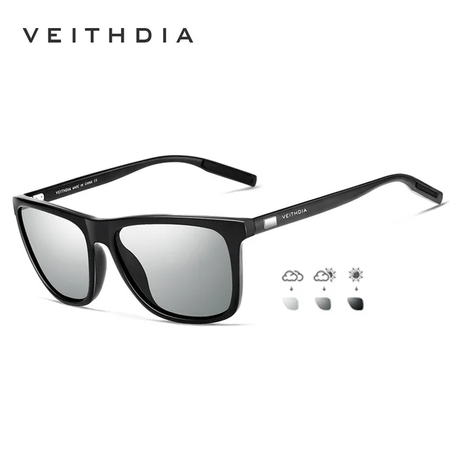 photochromic Винтажные солнцезащитные очки VEITHDIA, брендовые дизайнерские очки с поляризационными стеклами для мужчин и женщин, модель 6108, 2109 - Цвет линз: photochromic