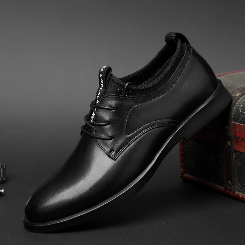 

Fashion Formal Men Shoes Lace up Breathable Business Dress Shoes Genuine Leather Casual Sandals Oxfords wedding party shoes j3