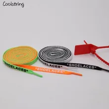 Coolstring 8 мм плоские классические двухсторонние напечатанные "шнурки" OW Joint белые оранжевые шнурки для кроссовок шнурки 60-180 см