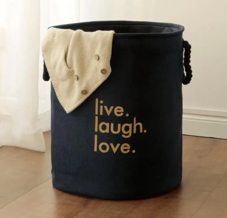 طوي حقيبة الغسيل تعوق التخزين المنظم إيفا الكتان الجوت القذرة سلال الغسيل سلة غسيل المنزل الحمام سميكة 2 طبقات