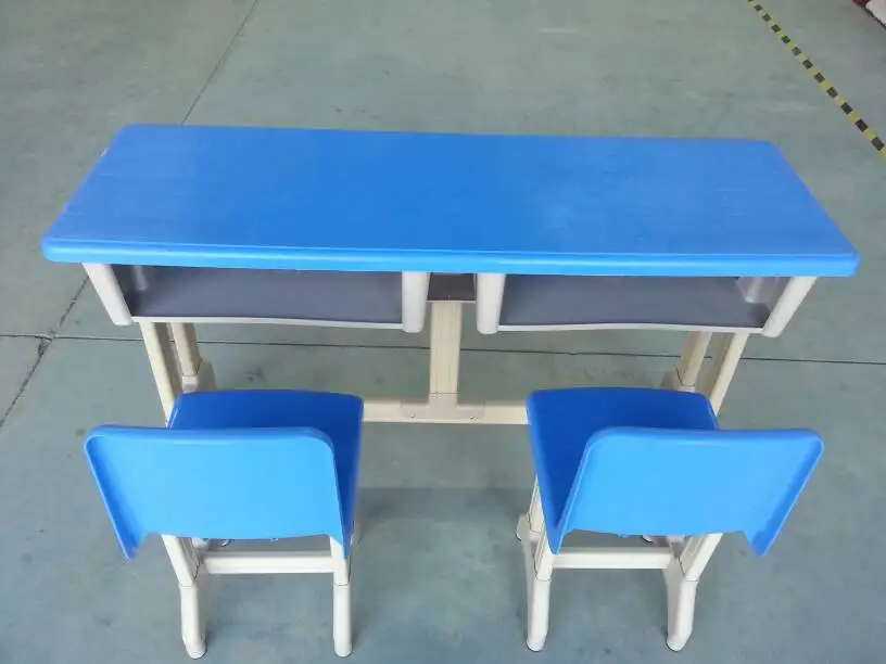 Double desks School desk tables and chairs primary wood double courses