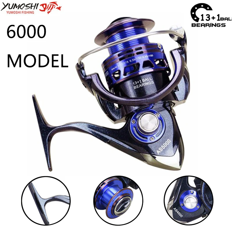 

Yumoshi 14+1BB bearings 5.2:1 Spinning Wheel Feeder Carp Fishing Reel Metal Fishing Reels (6000)