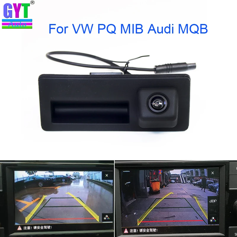 

Dynamic Trajectory Car Rear View back Camera for Audi A6L A4L A4 A5 S5 Q3 Q5 Q7 Trunk handle RCD 330 Plug For VW PQ MIB Audi MQB