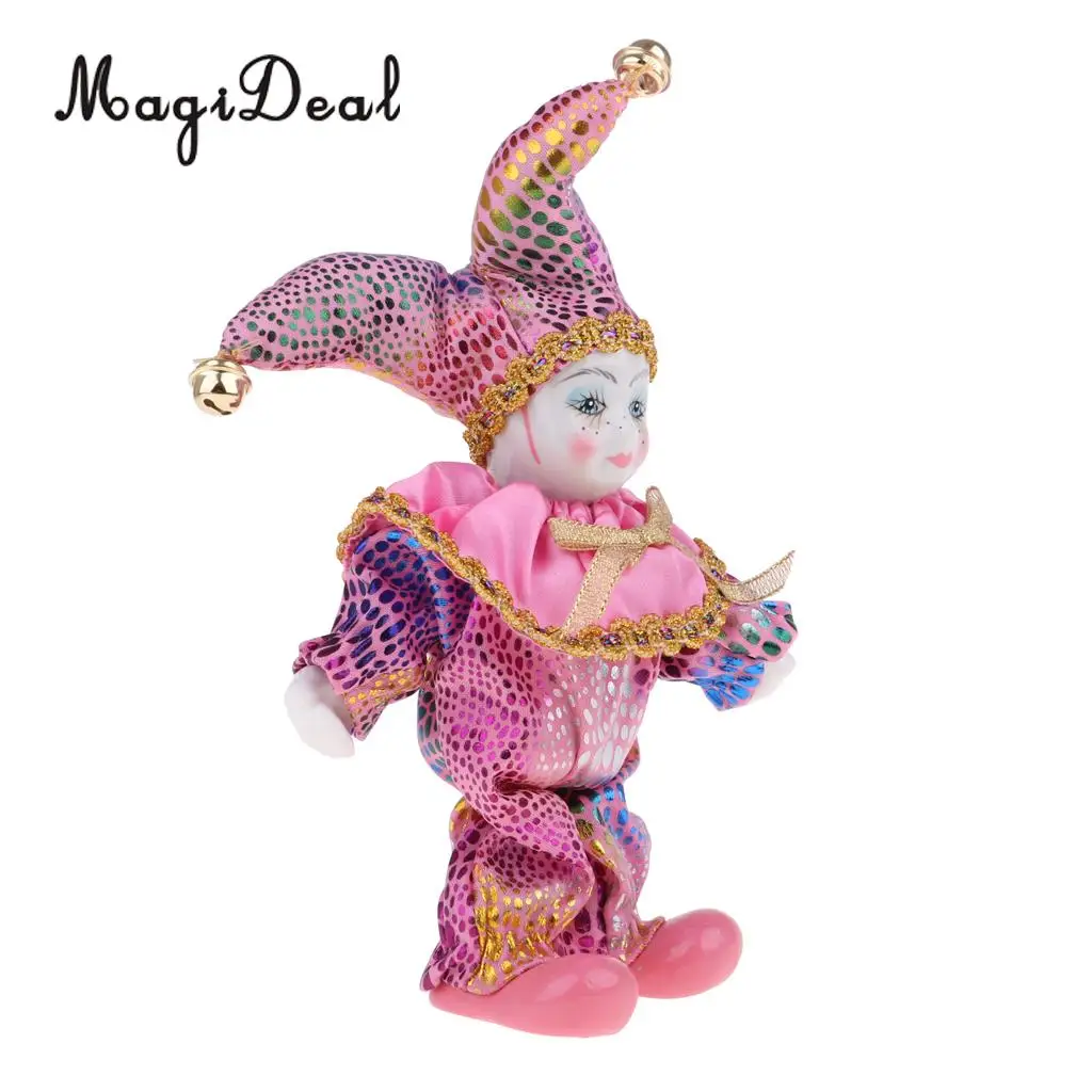 8inch Victorian Porcelain Doll Standing Ceramics Eros Dolls Clown Doll Toys Baby Wishing Doll Ornament Kids Birthday Gift Pink