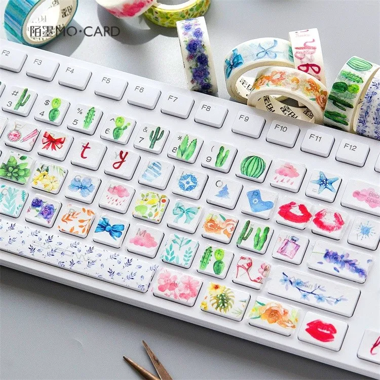 

JIANWU 3pcs/set Colors all over the world Plant records washi tape DIY decorative stickers kawaii