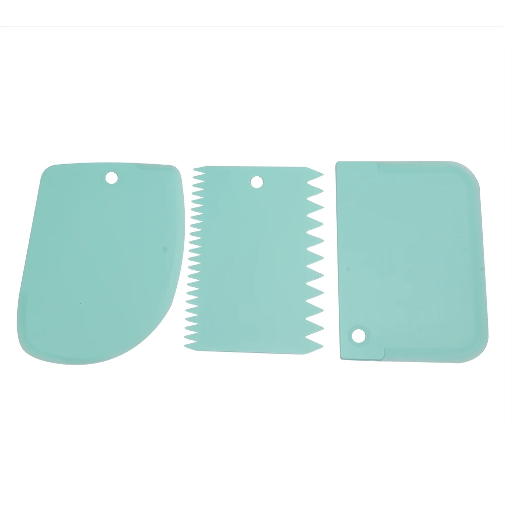 3Pcs/set Plastic Dough Icing Fondant Scraper Cake Decorating Baking
