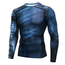 Новые мстители Alliance, зимний солдат, 3D мужские спортивные эластичные быстросохнущие компрессионные рубашки с длинными рукавами, футболка для спортзала и фитнеса