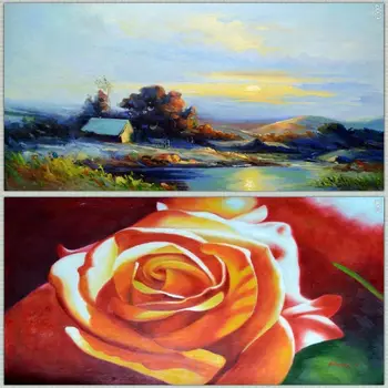 

Still life landscape flowers Oil Painting On Canvas Wall Art Pictures For Living Room Home Decor Handmade painting Free Delivery