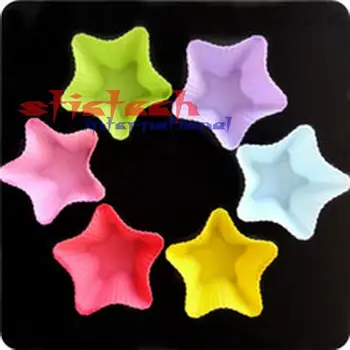 

by dhl or ems 2000 pieces 7cm Durable Muffin Top Cups Star Shape For Cupcake Muffin Jelly Soap DIY Bake Cake Top Molds