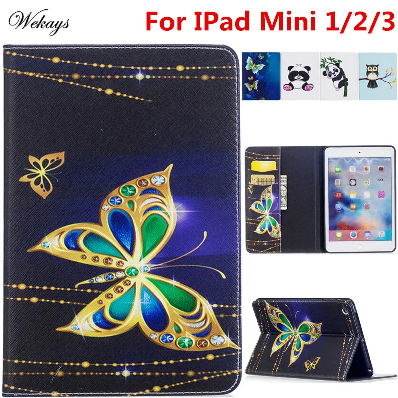 

Wekays sFor Apple IPad Mini 1/2/3 Cartoon PU Leather Flip Stand Fundas Case For Coque IPad Mini 1 2 3 Tablet Cover Case For Kids