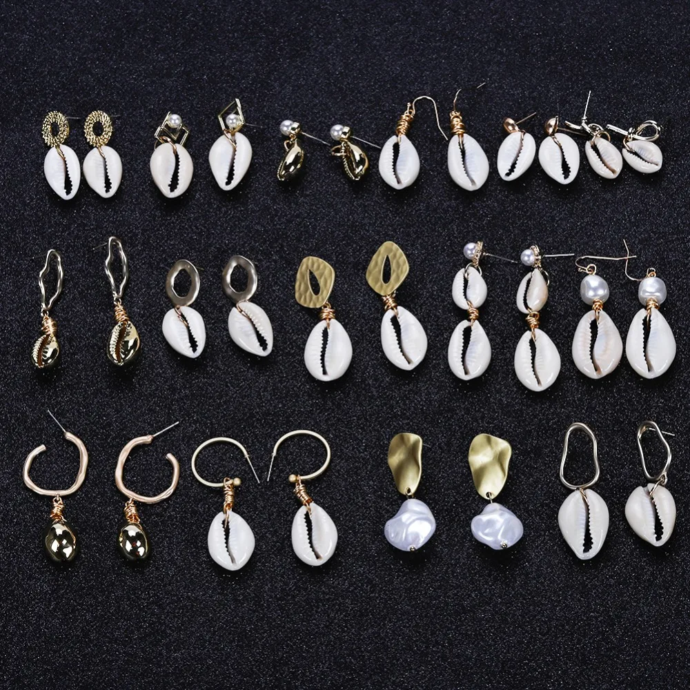 

Miwens 2019 New Style Shell Conch Metal Maxi Drop Earrings Women Trendy Wholesale Factory Beach Party Statement Jewelry Hot A497