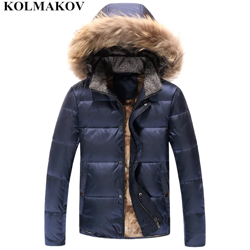

New Men duck down jacket winter coat man mens Parkas coats 2018 men's fur Hood thick Parka Jackets warm overcoat big sizes M-3XL