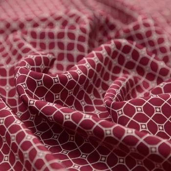 

140cm wide geometry net gustless print silk crepe-de-chine fabric for shirt dress 9