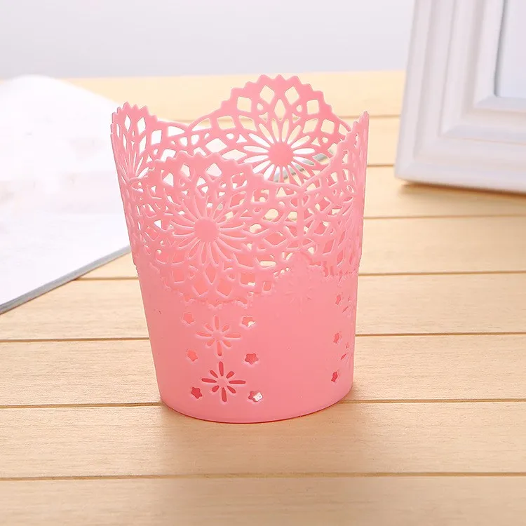 

1pc Hollow Flower Brush Storage Pen Pencil Pot Holder Container Desk Organizer Gift Multifunctional Storage