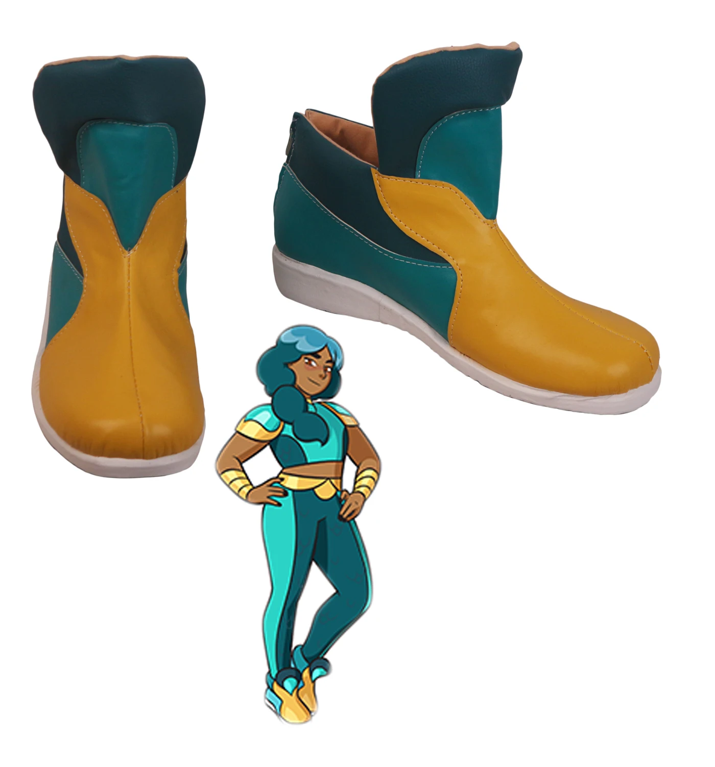 Snow White Sailor Moon Princess Yellow Low Heels Shoes Boots Cosplay Costume