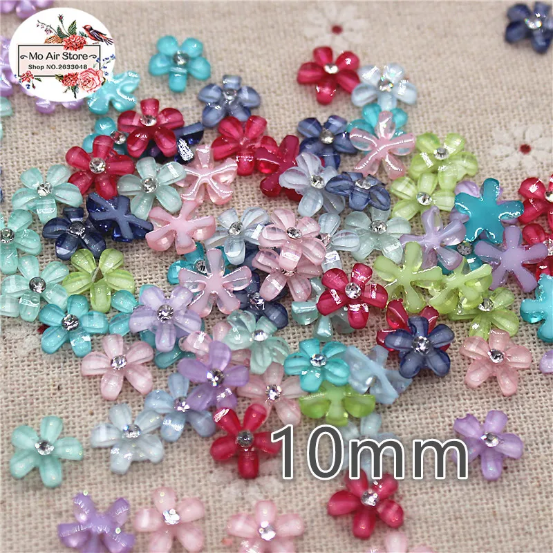 10mm Mixed Color Rhinestone Flower Camellia Resin Flatback Cabochon 50pcs DIY jewelry/Phone Decoration ornament crafts,resin ornaments,resin crafts,resin crafts accessories
