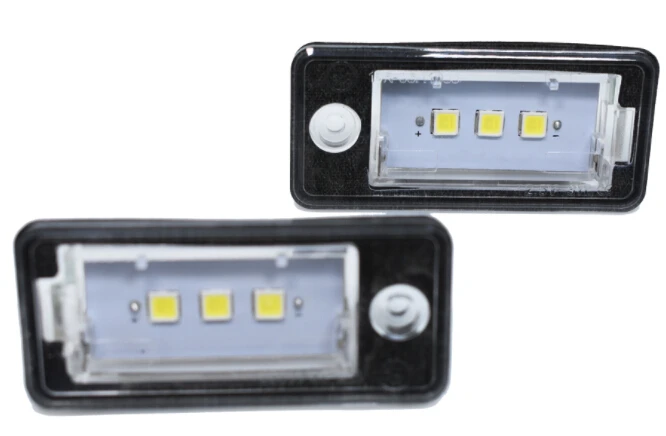 2 шт. для Audi номерного знака светильник 12V White3SMD 5050 Светодиодный фонарь освещения номерного знака для audi A3 S3 A4 S4 B6 B7 A6 C6 S6 A8 S8 RS4 RS6 Q7 - Испускаемый цвет: For audi LED