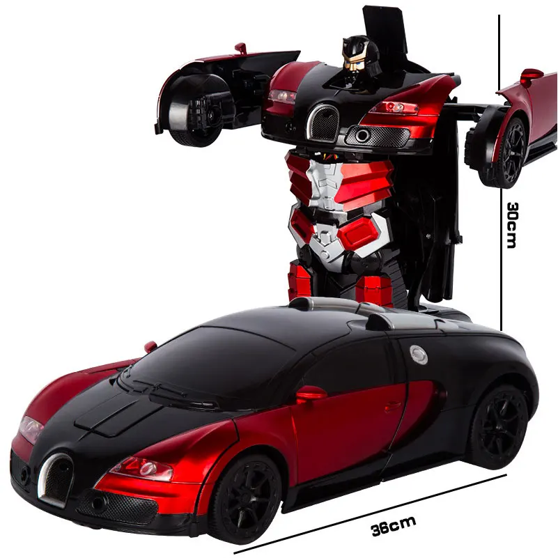 Acheter 2.4g Induction Déformation RC Voitures Transformation Robot Voiture Jouet Lumière Électrique Robot Modèles Jouets pour Enfants Cadeaux