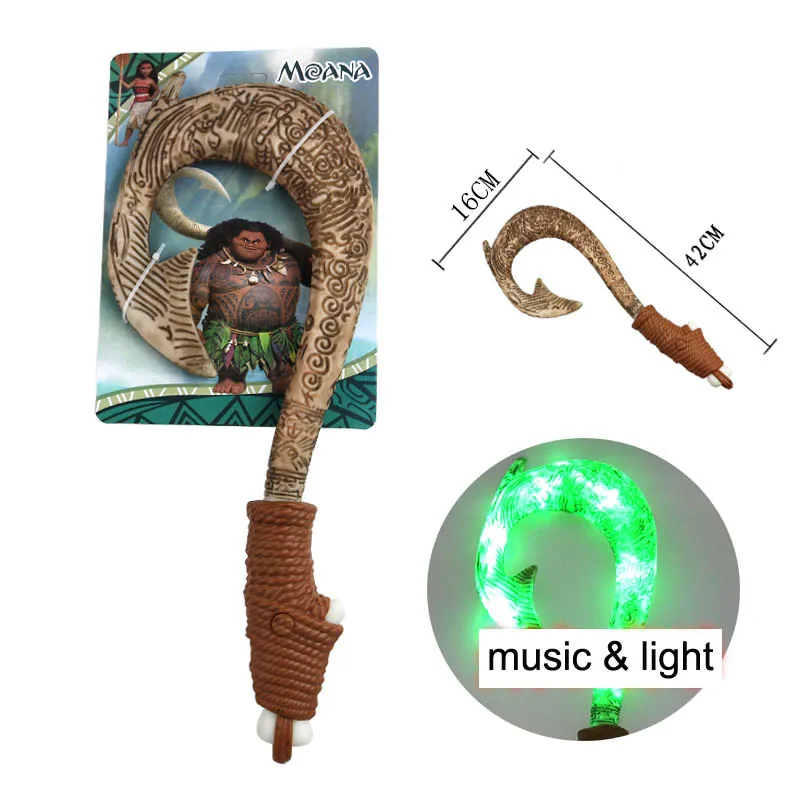 

Princess Moana Maui Weapon Saber Fishing Hook With Light 42cm Action Figure Toys for Kids Birthday Gift