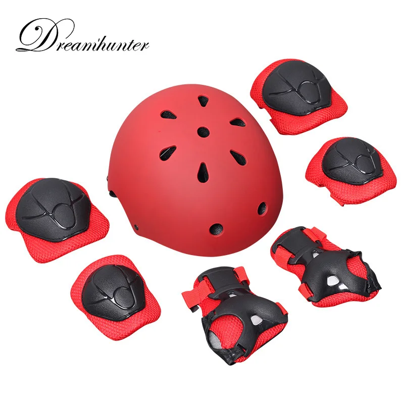 Bicycle Helmet 7 In 1 Set Sport Protection Safety Guard Children's Elbow Wrist Knee Pads Kids Roller Skate Skateboard Knee pads Bicycle Helmet 7 In 1 Set Sport Protection Safety Guard Children's Elbow Wrist Knee Pads Kids Roller Skate Skateboard Knee pads