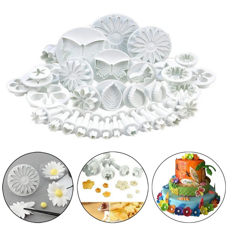 

Hoomall 33pcs/set DIY Cookie Cake Mould Sugarcraft Cake Decorating Tools Fondant Plunger Cutters Cookie Biscuit Mold Bakeware