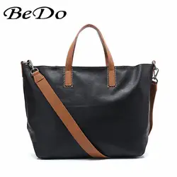 BEDO из натуральной кожи Для женщин на ремне сумки Satchels женский Messager мешок однотонные черные Новая мода корова кожаные женские сумки