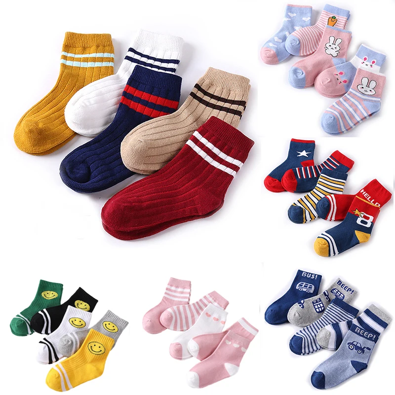 

5 Pairs Cotton Socks Soft Kids For Girls Cartoon Toddler Cute Autumn Winter Unisex Children Socks Boys Sports Socks Animal 1-12Y