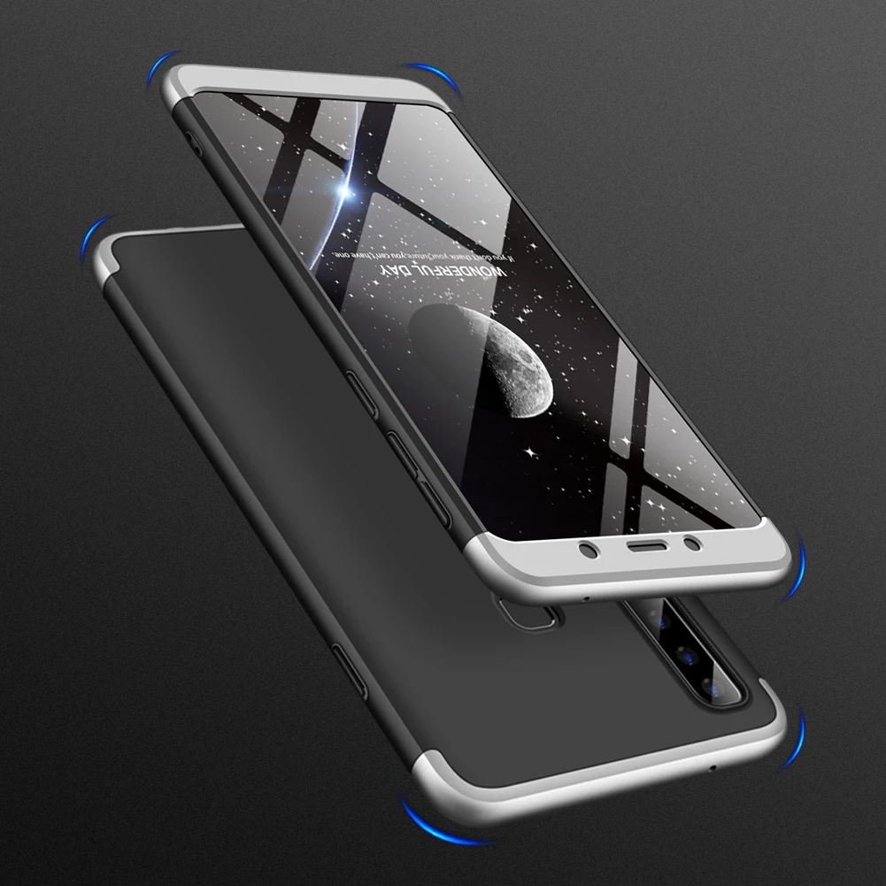 Black Silver GKK Полный Чехол для samsung Galaxy A10 A30 A50 M30 M20 M10 J2 J3 J4 Plus J5 J6 Prime J7 на Nxt J8 Duo C9 Pro чехлы - Цвет: Black Silver