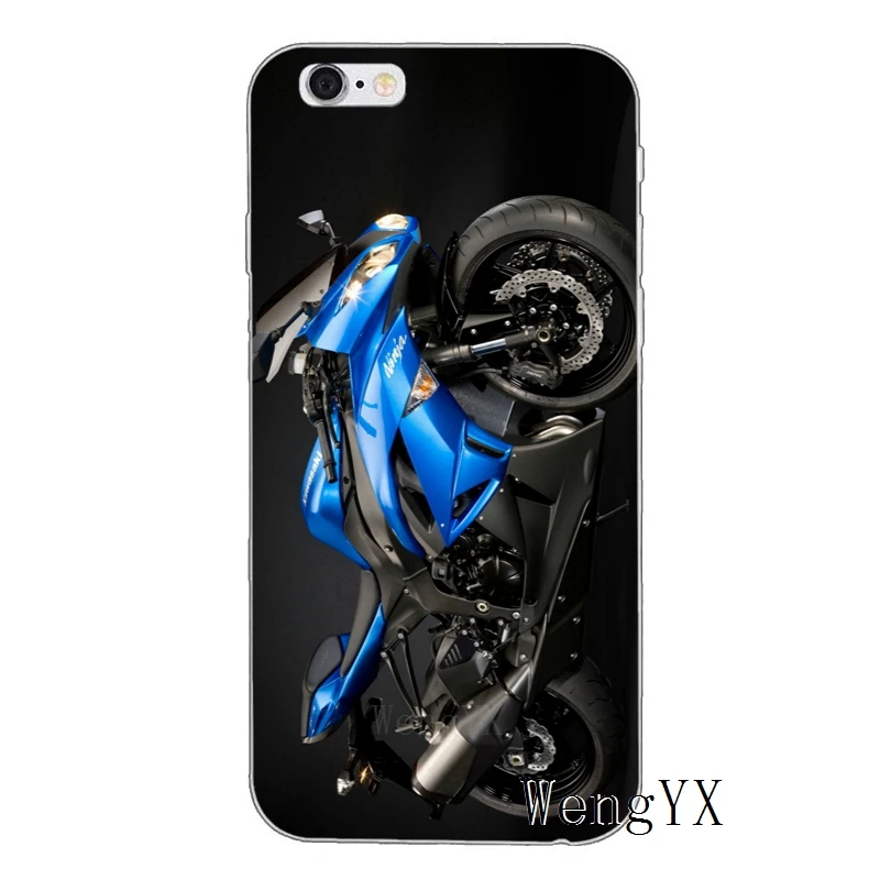 Kawasaki Ninja Zx R спортивный мотоцикл для iPhone X XR XS Max 8 7 plus 6s 6 plus SE 5S 5c 5 4S 4 iPod Touch чехол мягкий чехол для телефона - Цвет: Motorcycle-A-03