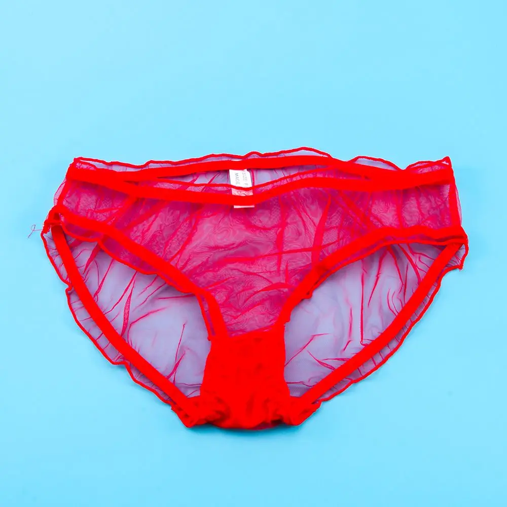 Сексуальные женские трусики, перспективные трусики, бикини, нижнее белье, прозрачные кружевные прозрачные трусы - Цвет: red