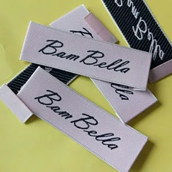 

Custom script name cloth woven label Light pink tags end fold 6 cm * 2 cm