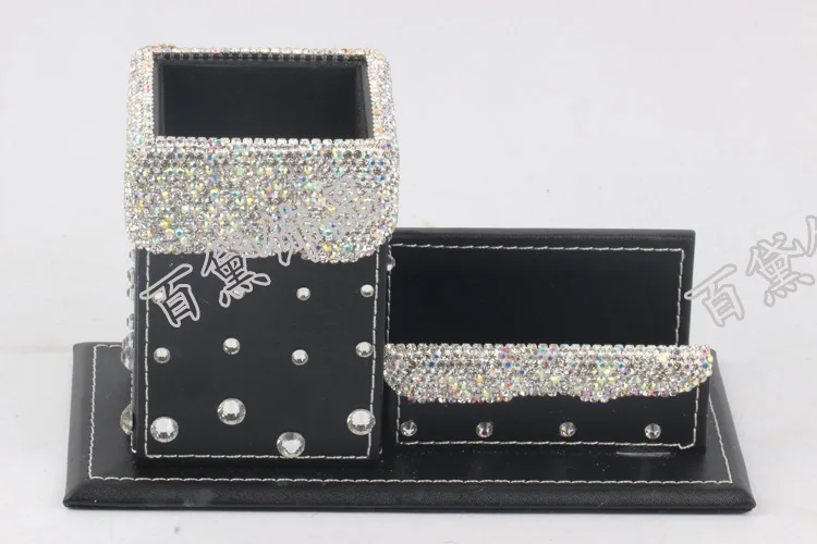

High-end office supplies Rhinestone diamond pen pen name card box with special business