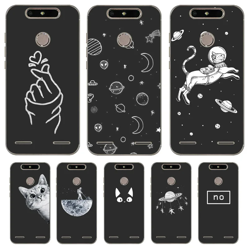 

PENSEN Soft TPU For ZTE Blade V8 Lite Case Cover Matte Painting For ZTE Blade V 8 Lite Phone Cases Flower Cute Space Cat Coque