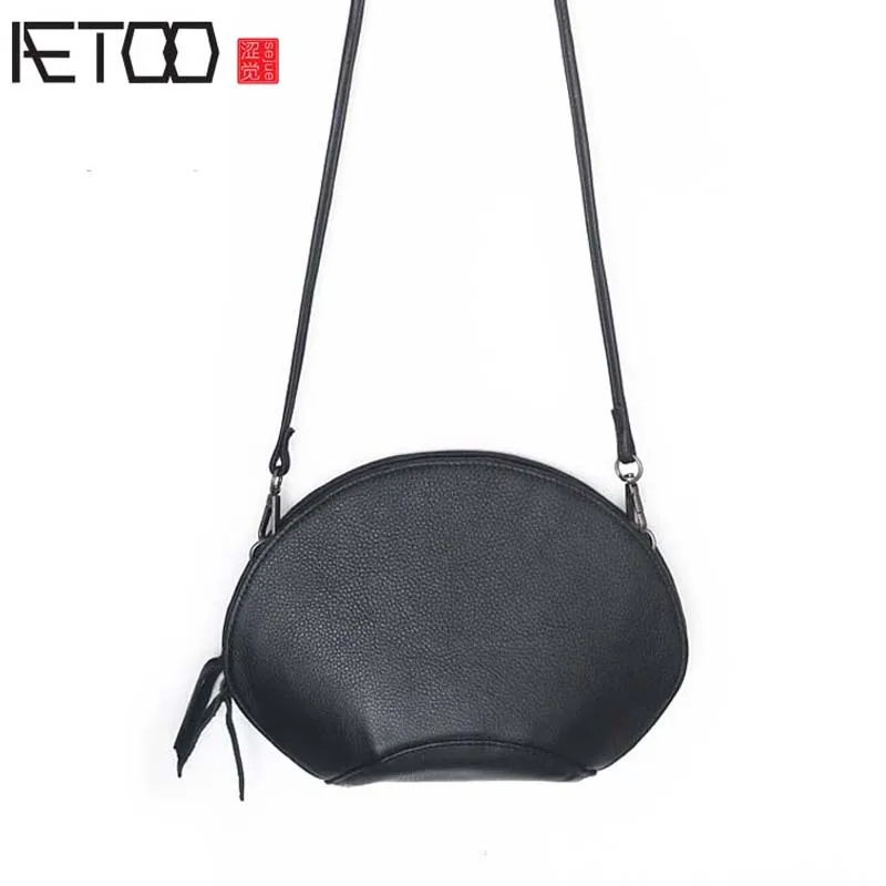 

AETOO New original 2017 summer new leather handbags women lychee furrow layer cowhide shell bag shoulder Messenger bag small bag