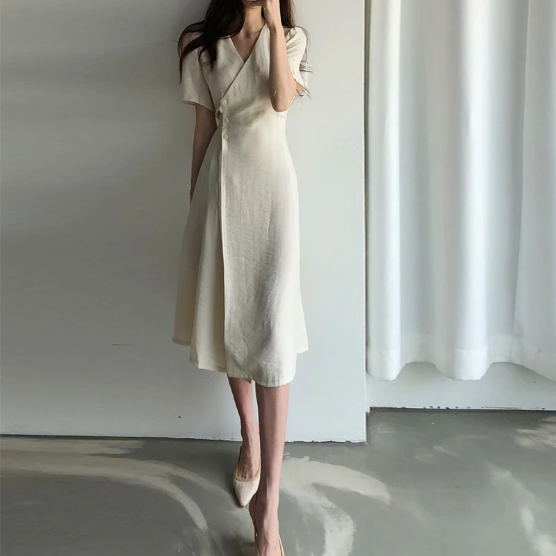 

Women Summer Long Wrap Dress Ladies V Neck Sexy A- Line Bodycon Vestidos Vintage Robe Femme Ete Sukienki Vestito Donna