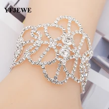 YFJEWE модные ювелирные изделия браслеты для подарка Дизайн Роскошный Шарм Хрустальный Браслет для женщин ювелирные изделия Свадебные аксессуары B158