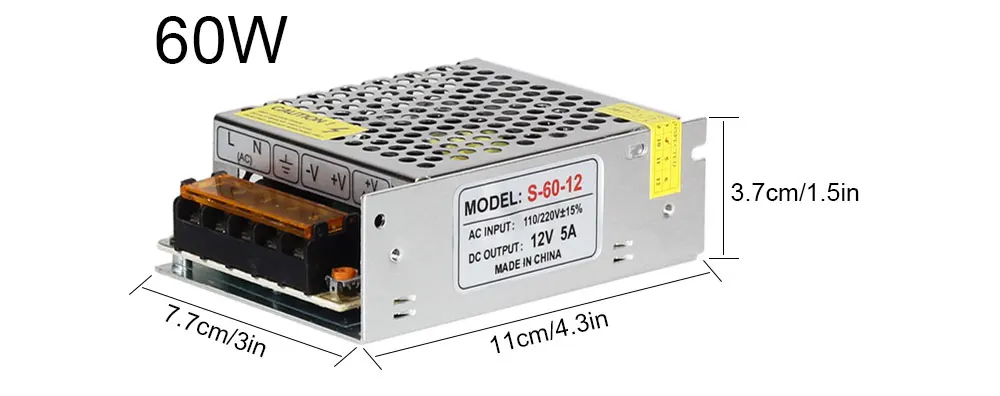 DC12V светильник ing трансформаторы светодиодный драйвер Мощность адаптер 5A 8A 10A 20A 30A для светодиодный полосы светильник переключатель Питание 60W 120W 240W 360W