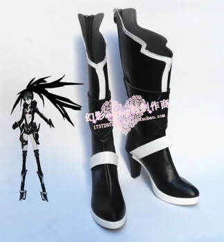 

Vocaloid Cosplay Black Rock Shooter Black White Long Halloween Party Cosplay Boots With High Heels Shoes H016