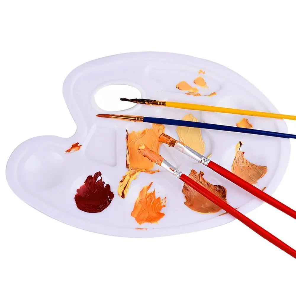 1X традиционный Овальный смешивания книги по искусству художник альтернатив краски лоток Цвет палитры с белым 10 скважин отверстие для