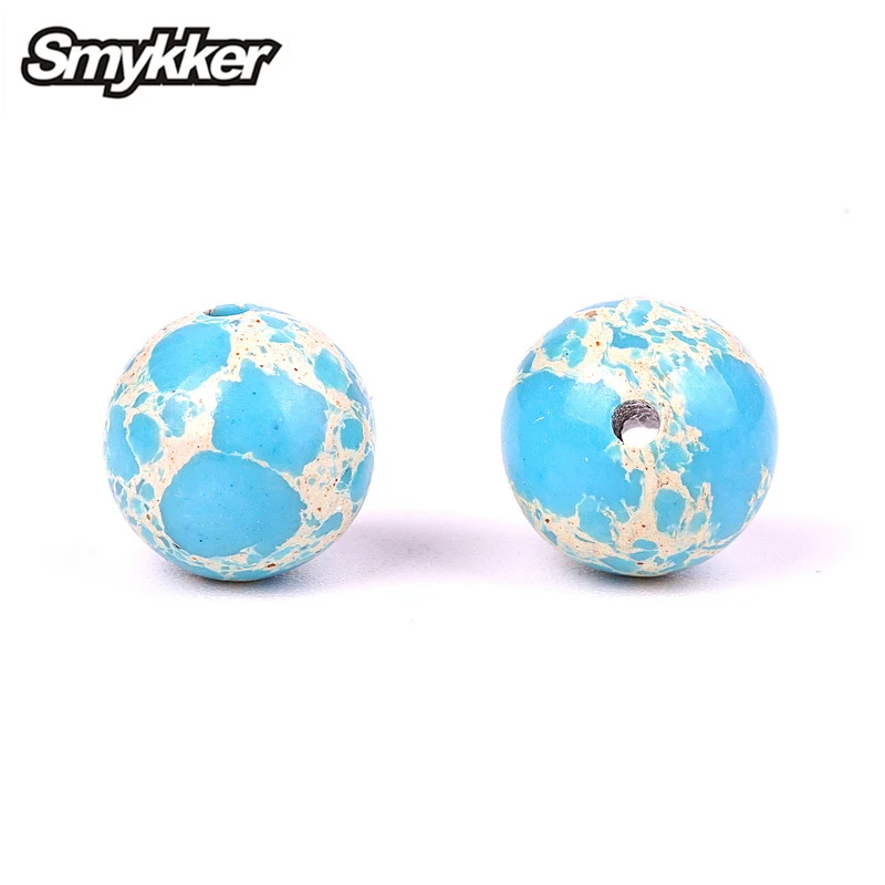 

Natural Sea Sediment Stone Beads Blue Gemstone Imperial Snakeskin Emperor Loose Beads 8mm Stone For Jewelry Accessories Making