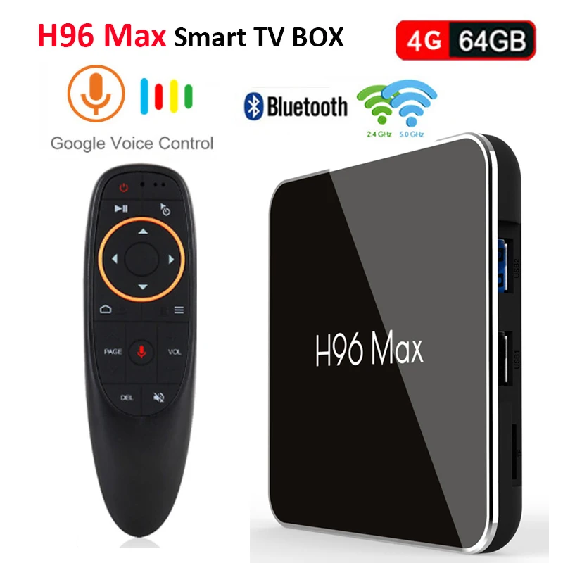 

2018 H96 Max X2 Android TV BOX 4GB 32GB 64GB S905X2 Quad Core Google Voice Control 2.4G/5G Wifi USB 3.0 H.265 4k Media Player