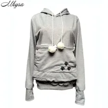 Cat Lovers Hoodies With Cuddle Pouch Dog Pet Hoodies For Casual Kangaroo Pullovers With Ears Sweatshirt 4XL Drop Shipping 042