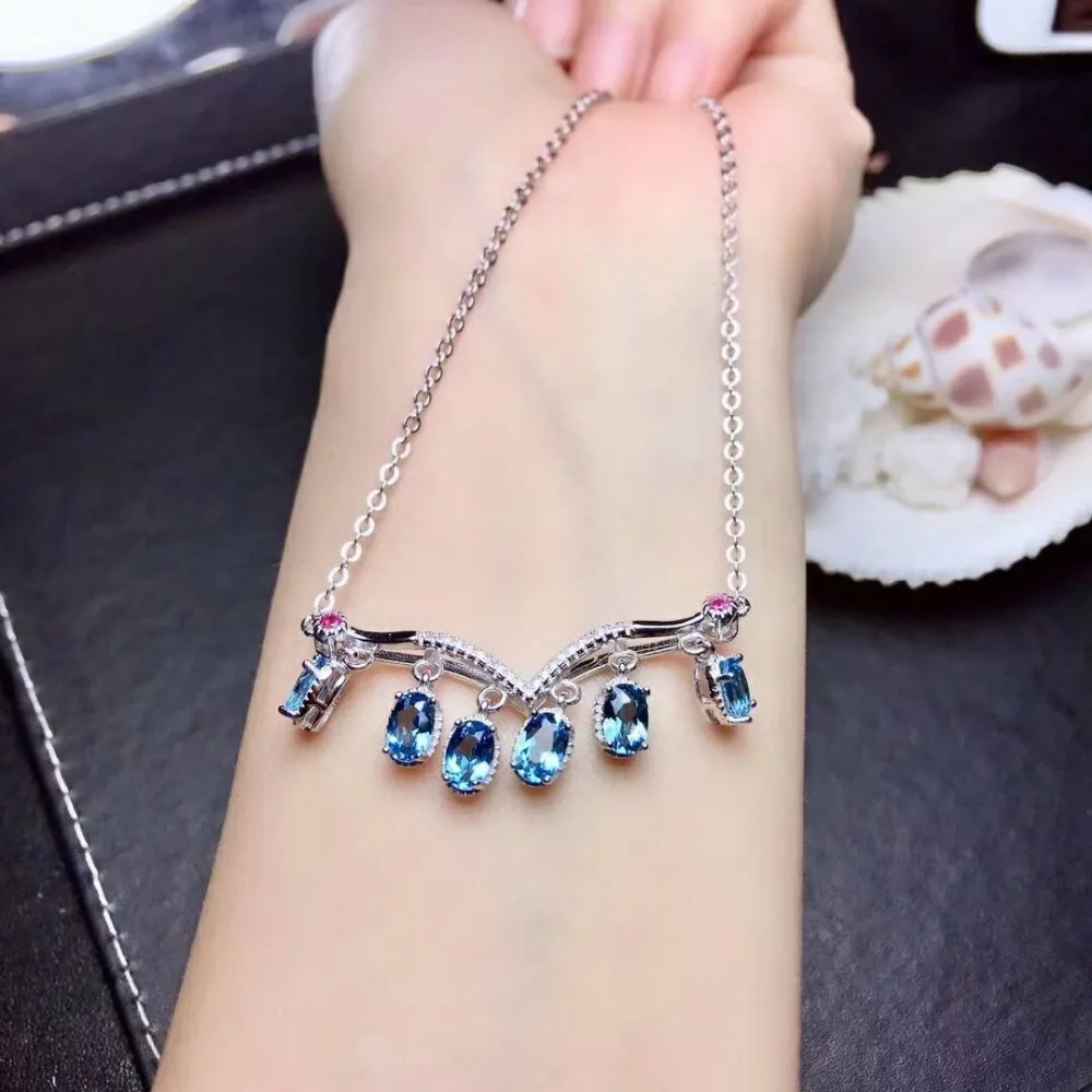 Shilovem 925 Серебряные натуральные Подвески с топазом модные ювелирные изделия Новые оптовые модные растения mz0406028agb