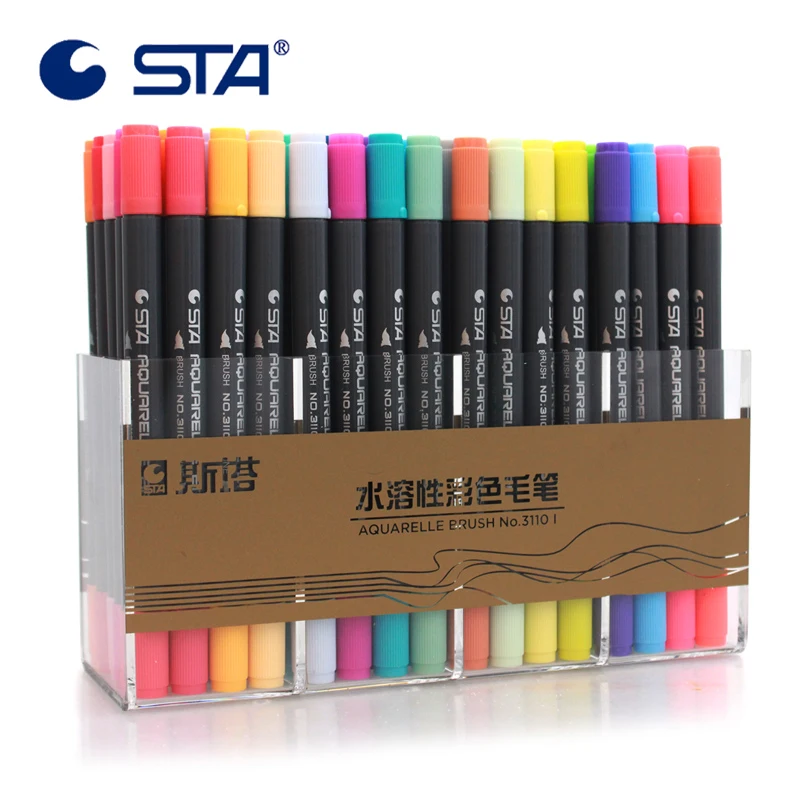 

STA 12/24/36/48/80 Color Drawing Marker Design Artist Soft Dual Head Sketch Marker Set For Manga Marker School Supplies
