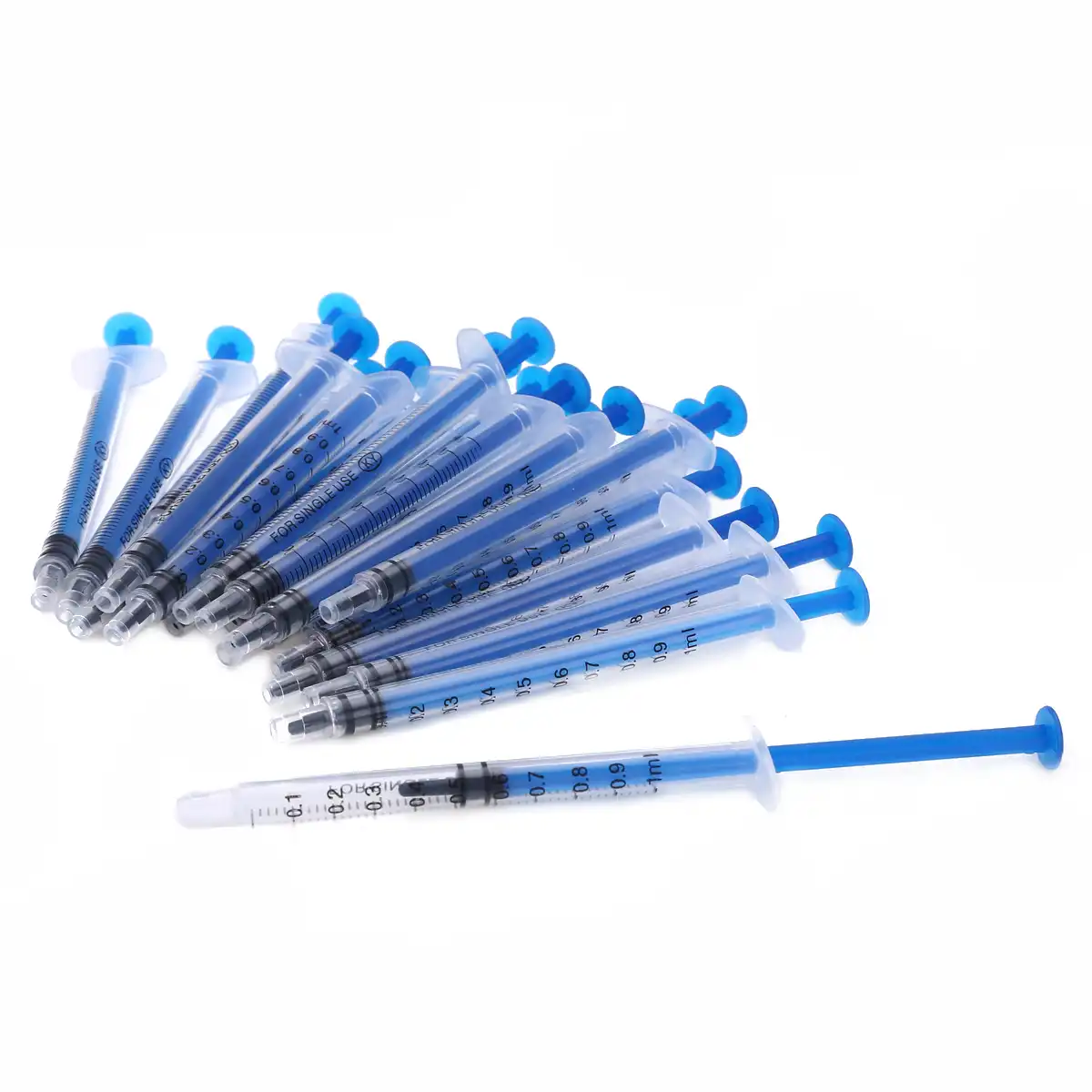 new 20pcs 1ml plastic disposable injector syringe for refilling